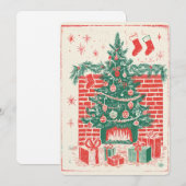 Carte de Noël à l'aquarelle rétro (Devant / Derrière)