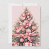 Carte de Noël à l'aquarelle rose (Dos)