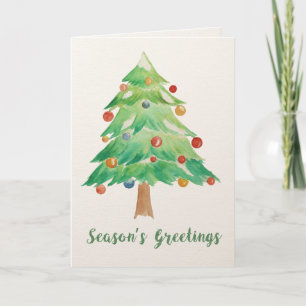 Carte de Noël à l'arbre de Noël à l'aquarelle