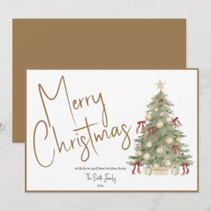 Carte de Noël à l'arbre de Noël à l'aquarelle non-