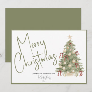 Carte de Noël à l'arbre de Noël aquarelle non phot