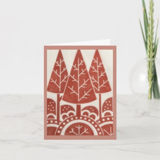Carte de Noël à l'arbre rouge (Devant)