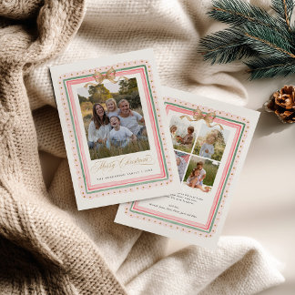 Carte de Noël à l'arc capricieux avec photo