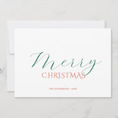 Carte de Noël à l'écriture calligraphique classiqu (Devant)