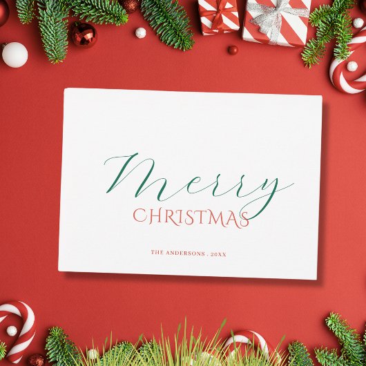 Carte de Noël à l'écriture calligraphique classiqu