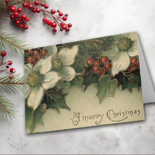 Carte de Noël à l'Étoile de Noël blanche de l'ère