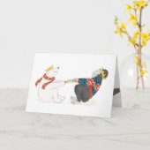 Carte de Noël à l'ours polaire (Fleur jaune)