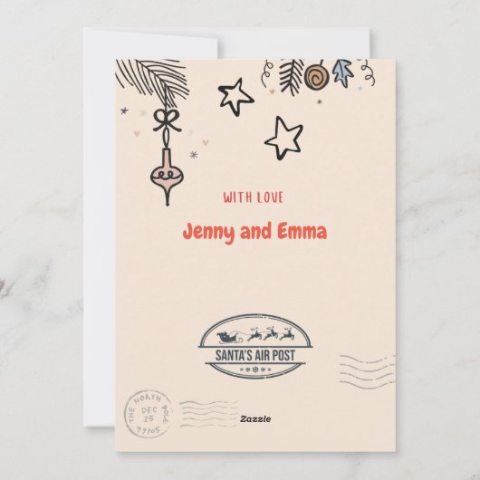 Carte de Noël à main (Dos)