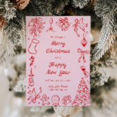 Carte de Noël à main dessinée Photo Doodle Xmas ro