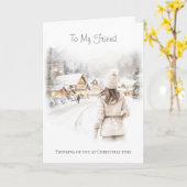 Carte de Noël à mon amie (Fleur jaune)