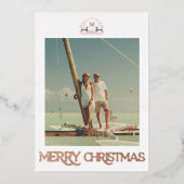 Carte de Noël à monogramme de canard colvert en fe (Recto)