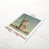 Carte de Noël à monogramme de canard colvert en fe (Rotation)