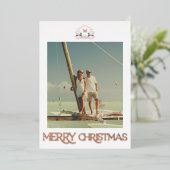 Carte de Noël à monogramme de canard colvert en fe (Debout devant)