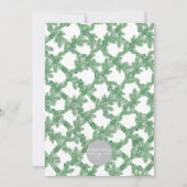 Carte de Noël à monogramme et couronne de noël (Dos)