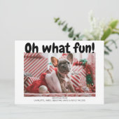 Carte de Noël à motif carreaux gras et texte en gr (Debout devant)