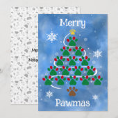 Carte de Noël à motif de chien (Devant / Derrière)