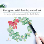 Carte de Noël à motif de couronne botanique à l'aq