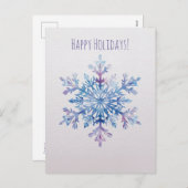 Carte de Noël à motif de flocon de neige à l'aquar (Devant / Derrière)