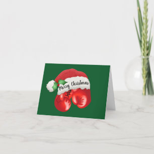 Carte de Noël à motif de gants de boxe