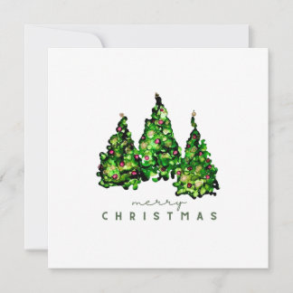 Carte de Noël à motif d'encre alcoolique arbre de