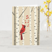 Carte de Noël à oiseau à huppe (Fleur jaune)