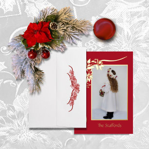 Carte de Noël à papier d'étain rouge « Joyeux Noël