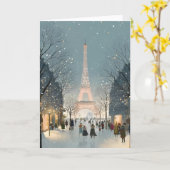 Carte de Noël à Paris (Fleur jaune)