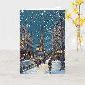 Carte de Noël à Paris (Fleur jaune)