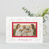 Carte de Noël à photo avec écriture calligraphique (Debout devant)