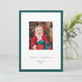 Carte de Noël à photo Cadre Vert Classique Moderne (Debout devant)