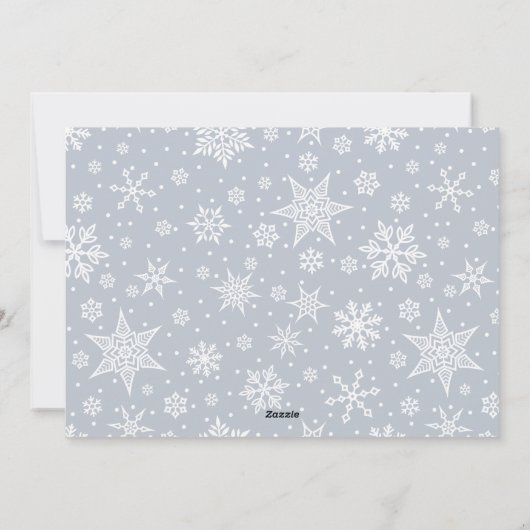 Carte de Noël à photo flocon de neige joyeux | Hun (Dos)