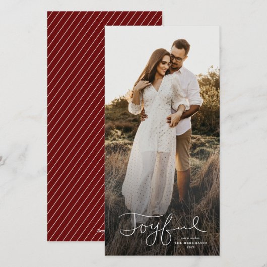 Carte de Noël à photo joyeuse scriptée (Devant / Derrière)