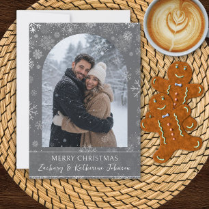 Carte de Noël à photo personnalisée en flocons de