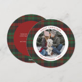 Carte de Noël à photo unique rouge et verte (Devant / Derrière)