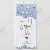 Carte de Noël à plat Bleu/vert forêt Joyeux Vœu (Devant)