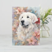 Carte de Noël à plat Great Pyrenees Noël (Debout devant)