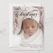 Carte de Noël à plat pour la première Noël de bébé (Devant)
