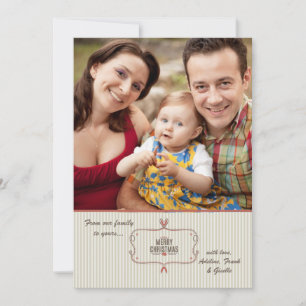 Carte de Noël à rayures avec photo