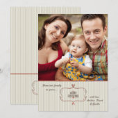 Carte de Noël à rayures avec photo (Devant / Derrière)
