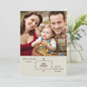Carte de Noël à rayures avec photo (Debout devant)