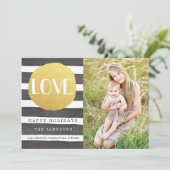 Carte de Noël à rayures joyeuses / Amour (Debout devant)