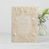 Carte de Noël à ruban élégance baroque (Debout devant)