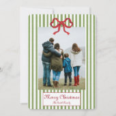 Carte de Noël à Ruban et Rayures (Devant)