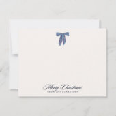 Carte de Noël à ruban rayé marine (Devant)