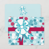 Carte de Noël à ruban rétro (Devant / Derrière)
