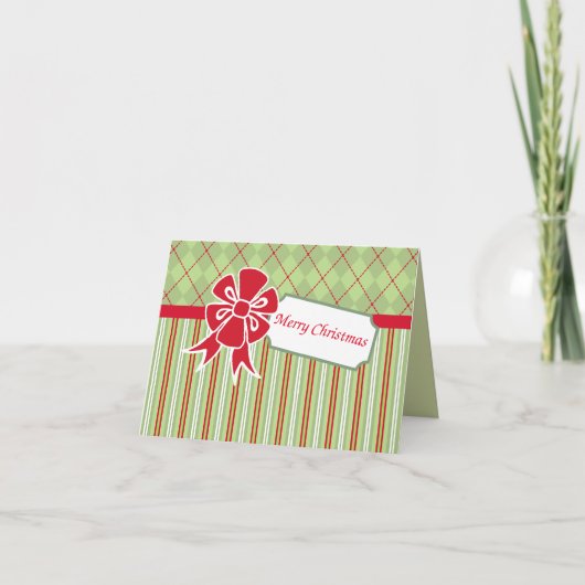 Carte de Noël à Ruban Rétro (Devant)