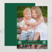 Carte de Noël à ruban vert (Devant / Derrière)