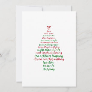 Carte de Noël à thème Cheerled 12 jours