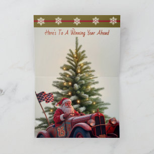 Carte de Noël à thème de course automobile