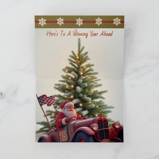 Carte de Noël à thème de course automobile (Intérieur)
